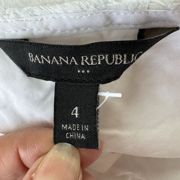 Banana Republic White Lace Eyelet Sheath Dress SIze 4 NWT - Picture 3 of 14